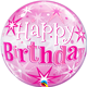 Birthday Pink Starburst Sparkle 22" balloon