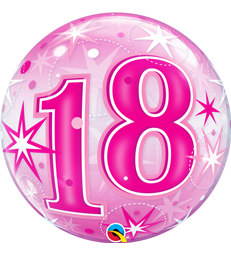 18 Pink Starburst Sparkle 22" balloon