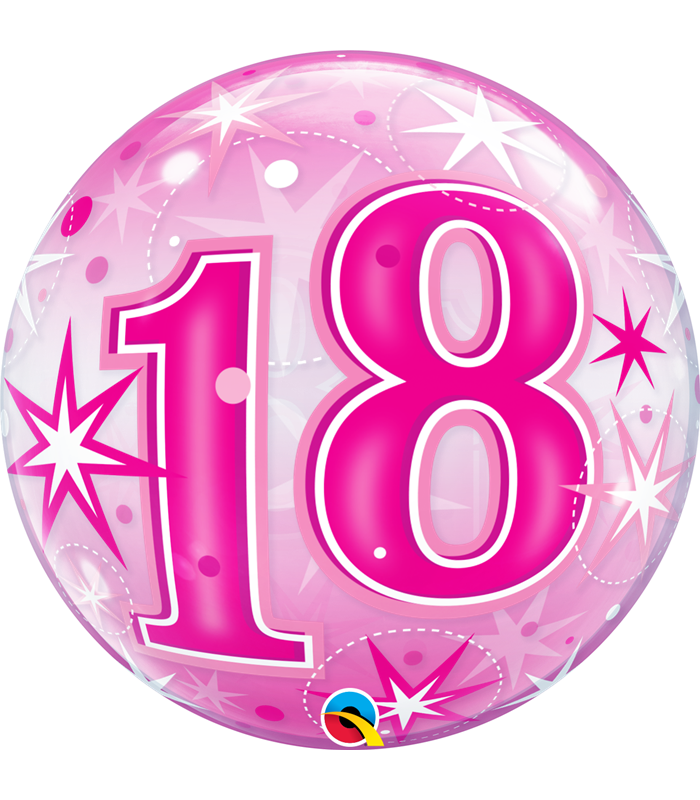 18 Pink Starburst Sparkle 22" balloon