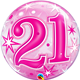 21 Pink Starburst Sparkle 22" balloon