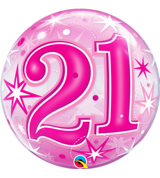 21 Pink Starburst Sparkle 22" balloon