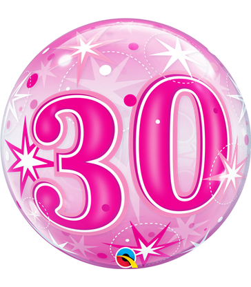 30 Pink Starburst Sparkle 22" balloon
