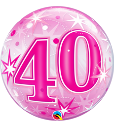 40 Pink Starburst Sparkle 22" balloon