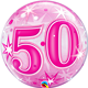 50 Pink Starburst Sparkle 22" balloon