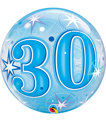 30 Blue Starburst Sparkle 22" balloon