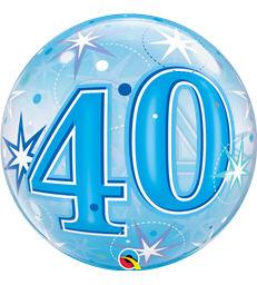 40 Blue Starburst Sparkle 22" balloon