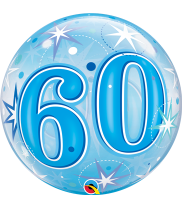 60 Blue Starburst Sparkle 22" balloon