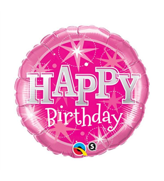 Birthday Pink Sparkle 18" balloon