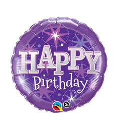 Birthday Purple Sparkle 18" balloon