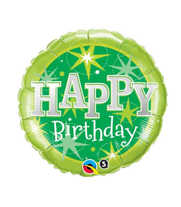 Birthday Green Sparkle 18" balloon
