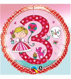 Rachel Ellen - Age 3 Princess Polka Dots 18" balloon