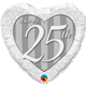 Happy 25th Damask Heart 18" balloon