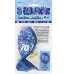 6 12'' BLUE GLITZ BALLOONS -70