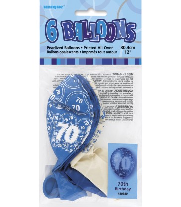 6 12'' BLUE GLITZ BALLOONS -70