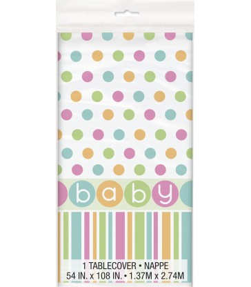 PASTEL BABY SHOWER TABLECOVER 54X84
