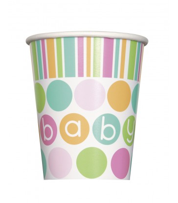 8 PASTEL BABY SHOWER 9OZ CUPS