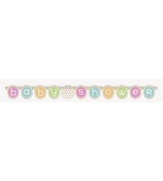 PASTEL BABY SHOWER JOINTED BANNER-LARGE