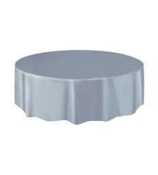 SILVER ROUND TABELCOVER 84 DIA