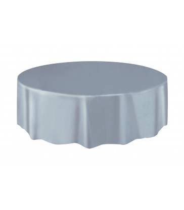 SILVER ROUND TABELCOVER 84 DIA