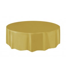 GOLD ROUND TABLECOVER 84 DIA