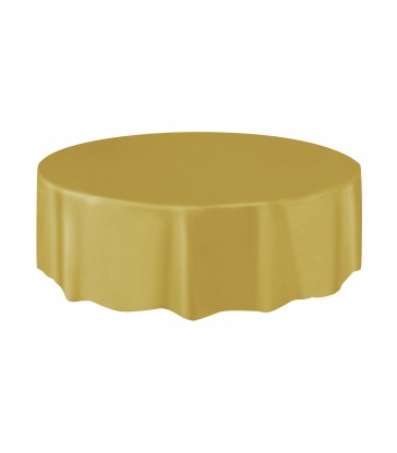 GOLD ROUND TABLECOVER 84 DIA