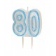 GLITZ BLUE NUMERAL CANDLE-80