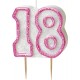 GLITZ PINK NUMERAL 18 CANDLE
