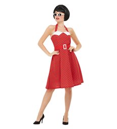 50s Rockabilly Pin Up Costume, Red