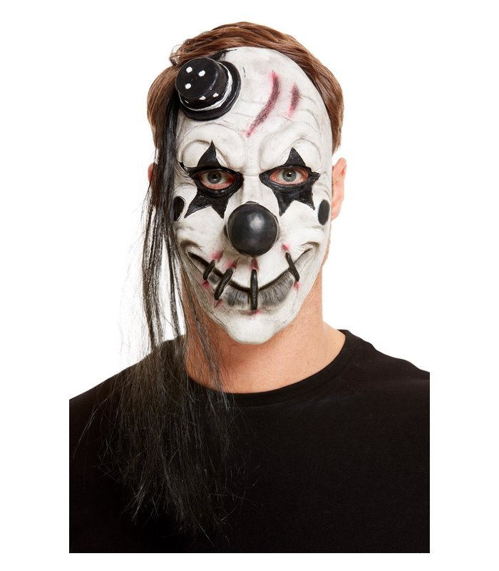 Scary Clown Latex Mask, White - Lets Party Forever