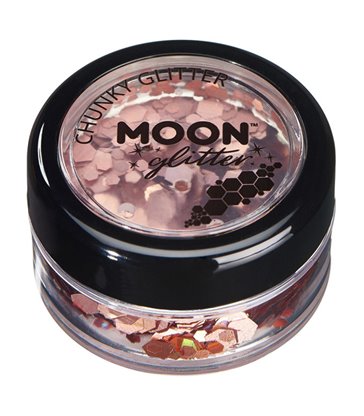 Moon Glitter Holographic Chunky Glitter, Rose Gold