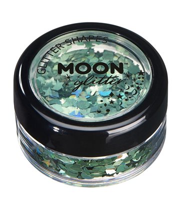 Moon Glitter Holographic Glitter Shapes, Green