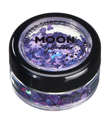 Moon Glitter Holographic Glitter Shapes, Purple