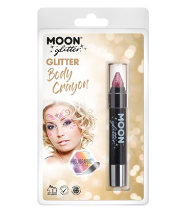 Moon Glitter Holographic Body Crayons, Pink