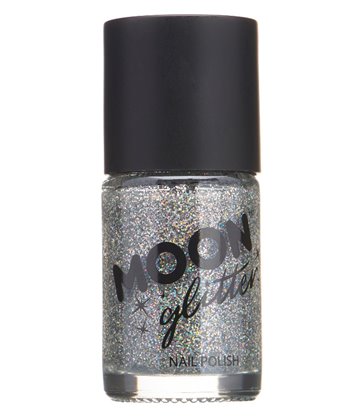 Moon Glitter Holographic Nail Polish, Silver