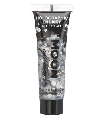 Moon Glitter Holographic Chunky Glitter Gel, Silve