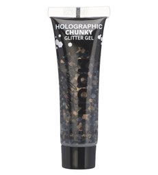 Moon Glitter Holographic Chunky Glitter Gel, Black