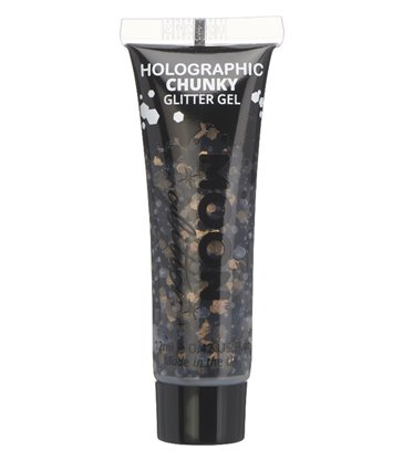 Moon Glitter Holographic Chunky Glitter Gel, Black