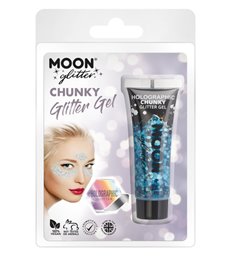 Moon Glitter Holographic Chunky Glitter Gel, Blu