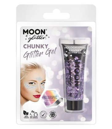 Moon Glitter Holographic Chunky Glitter Gel, Purpl