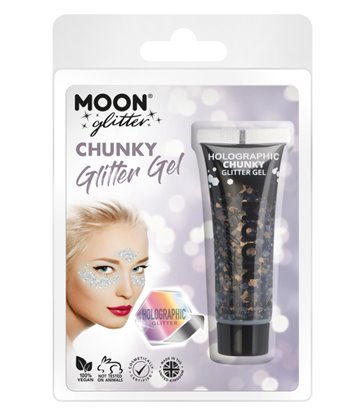 Moon Glitter Holographic Chunky Glitter Gel, Bla