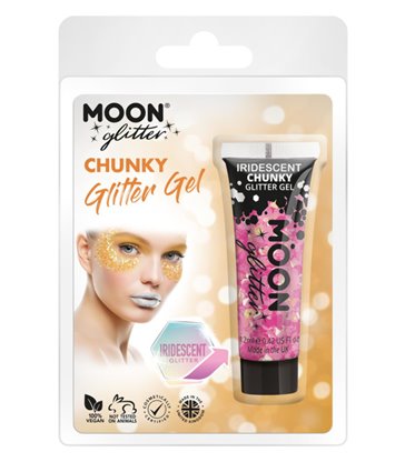 Moon Glitter Iridescent Chunky Glitter Gel, Pink