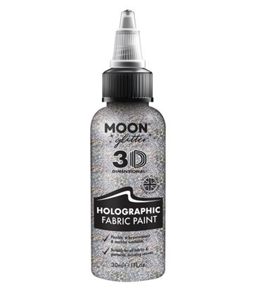 Moon Glitter Holographic Glitter Fabric Paint, Sil