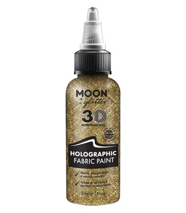 Moon Glitter Holographic Glitter Fabric Paint, Gol