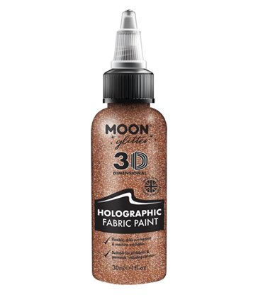 Moon Glitter Holographic Glitter Fabric Paint, Ros