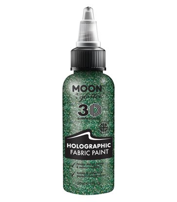 Moon Glitter Holographic Glitter Fabric Paint, Gre