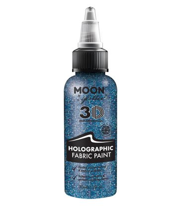 Moon Glitter Holographic Glitter Fabric Paint, Blu