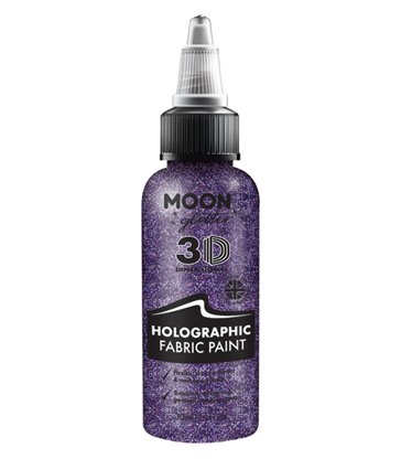 Moon Glitter Holographic Glitter Fabric Paint, Pur