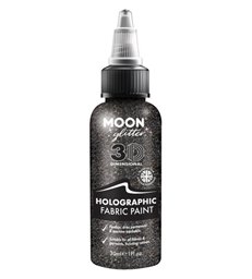 Moon Glitter Holographic Glitter Fabric Paint, Bla