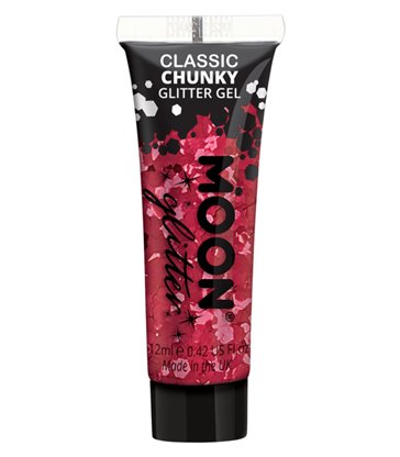 Moon Glitter Classic Chunky Glitter Gel, Red