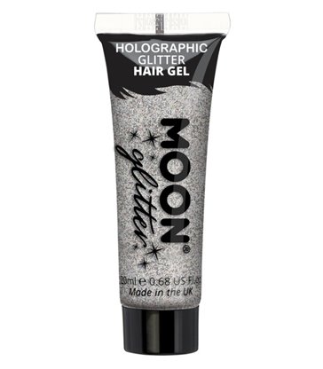 Moon Glitter Holographic Glitter Hair Gel, Silver